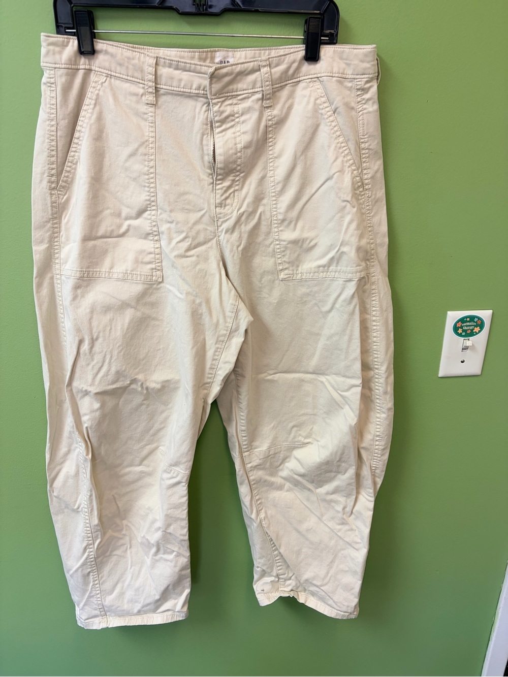 Cream Casual Cotton barrel Pants